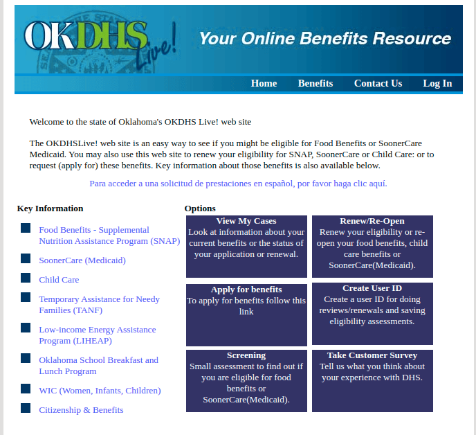 www.okdhslive.org – Access To OKDHS Benefits Account
