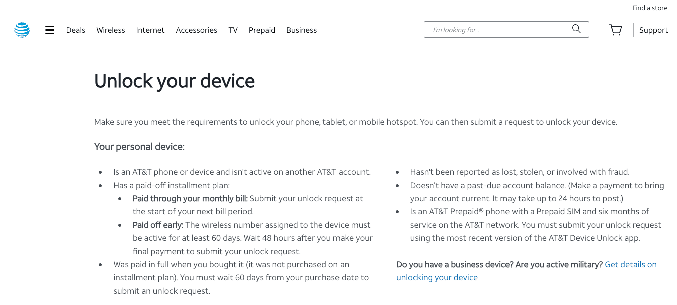 unlock your at t device tips