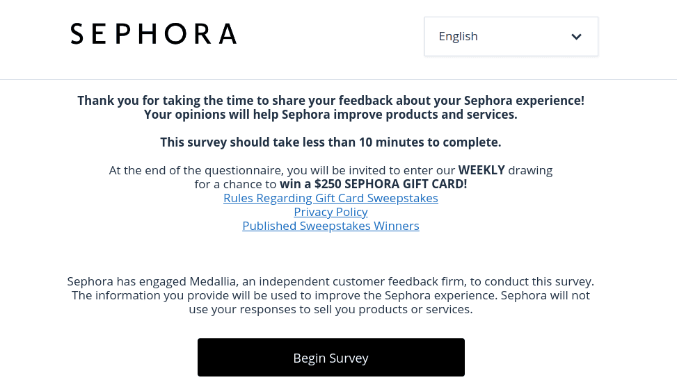 Sephora Customer Satisfaction Survey