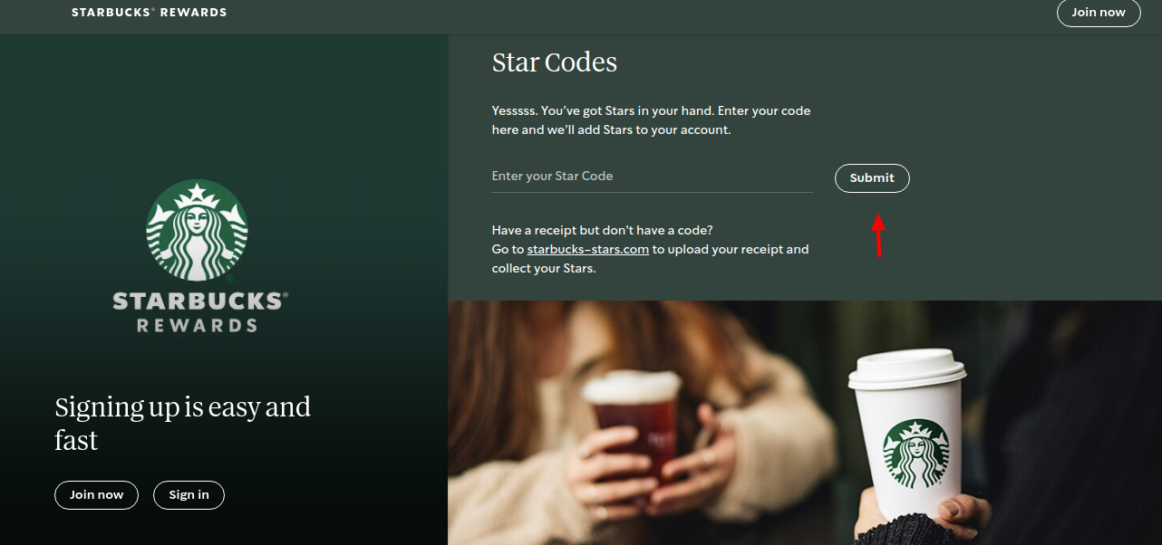 Access To Starbucks Coffee Account With