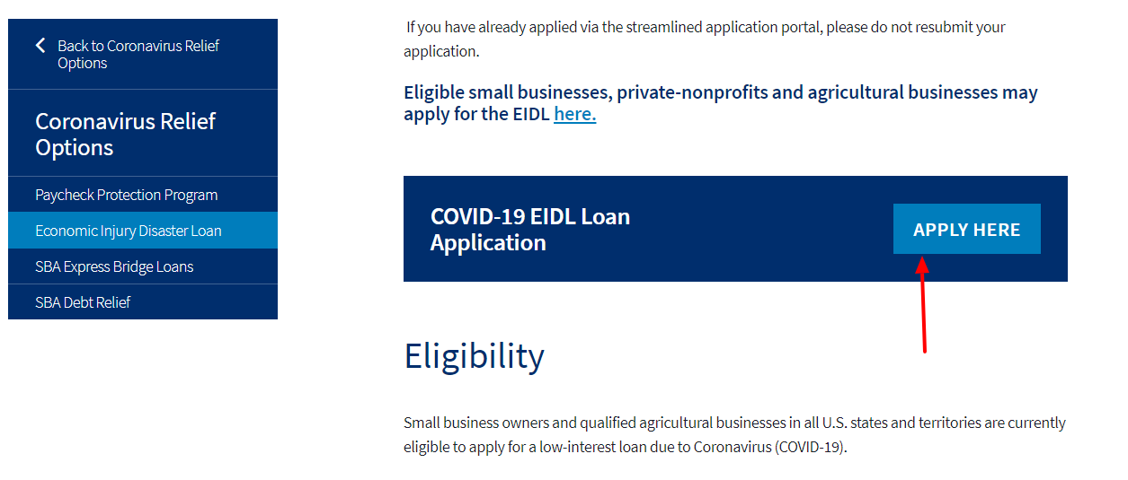 Economic Injury Disaster Loans Apply