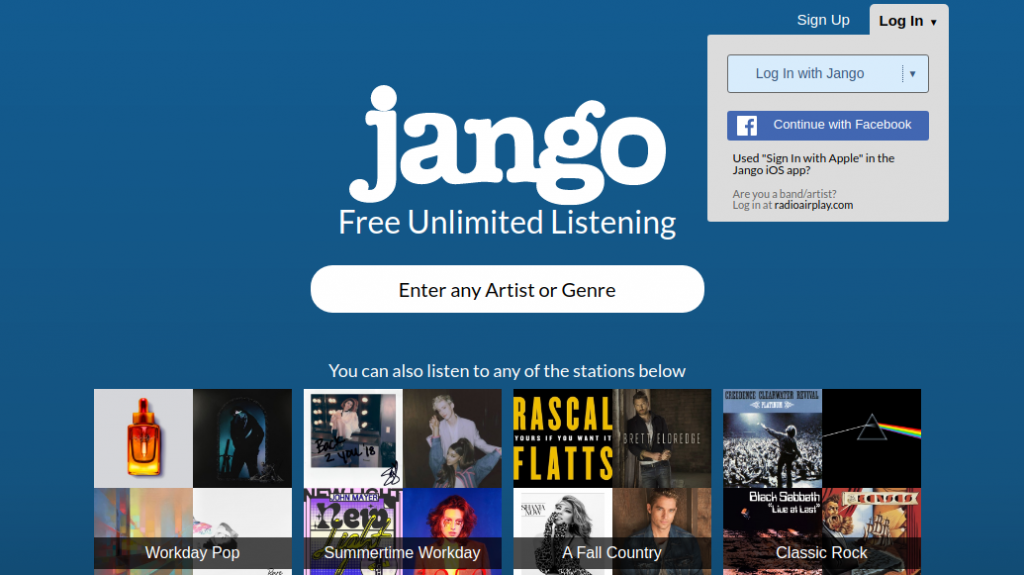 Manage your Jango Radio Online Account