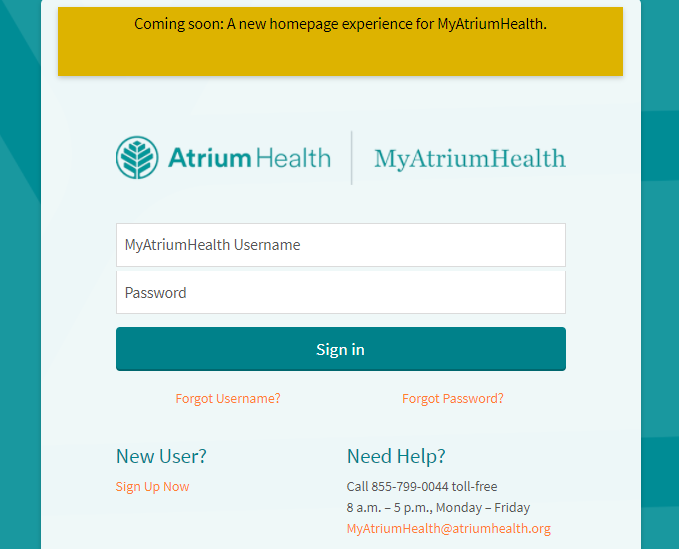 My atriumhealth Manage Your Atrium Health Account