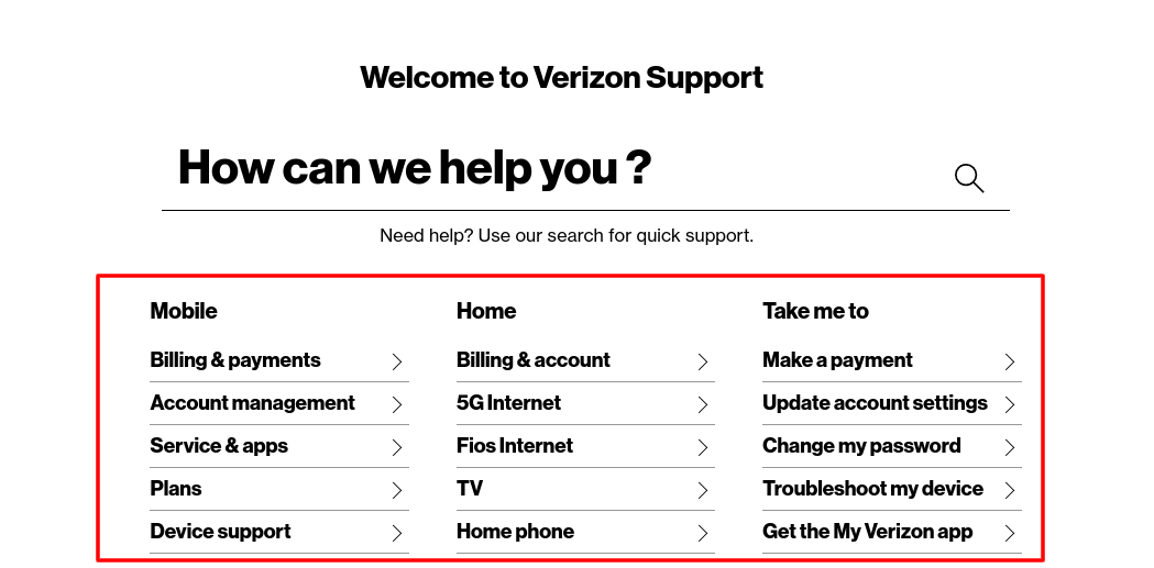verizon phones online support