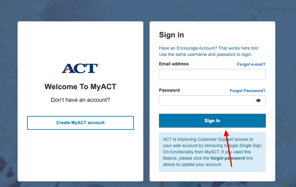 act student login