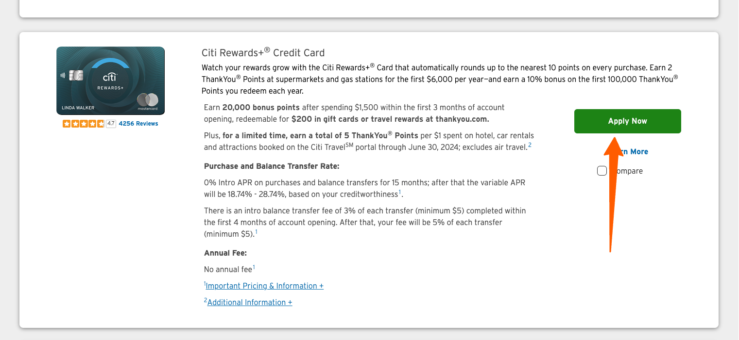 Citi Rewards Credit Card Apply