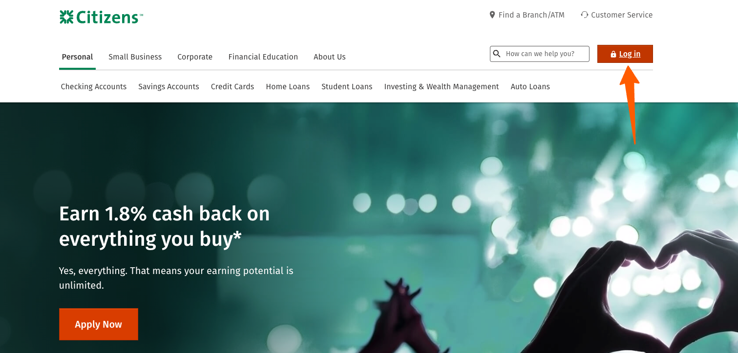 citizens bank credit card login