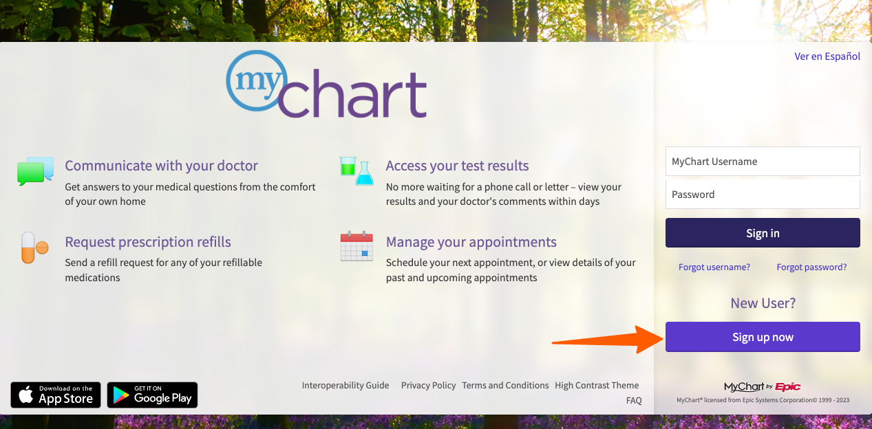 sign up for ummc mychart login account