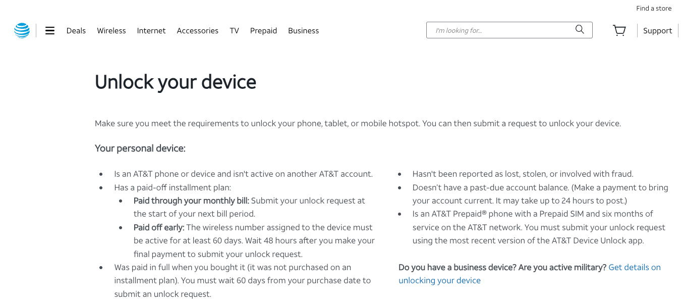 unlock your at t device tips